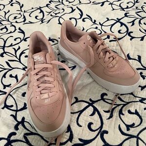 Nike Pink leather Sneakers with White Accents